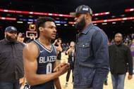 Bronny (left) and LeBron James